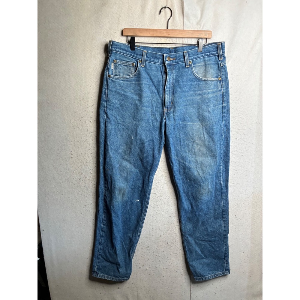 Carhartt B17-DST Relaxed Fit Jeans Mens 36x32 Blue Denim Workwear Pants